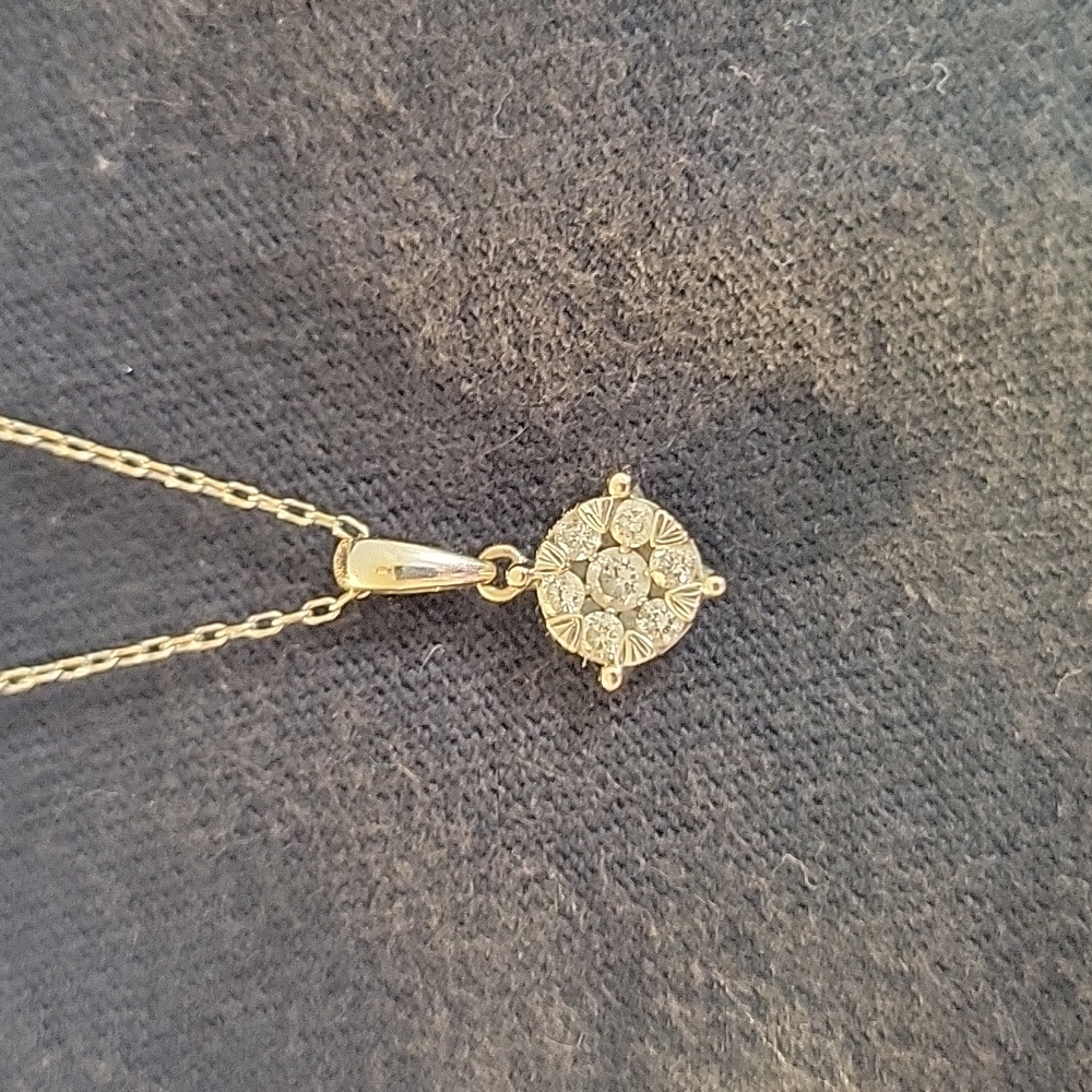 Diamond Necklace with 14k White Gold 10" Chain